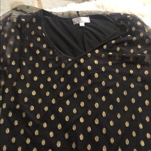 Blouse with shimmery gold dots